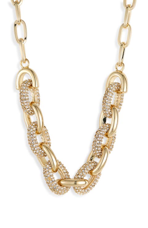 Pavé Crystal Bold Link Chain Necklace