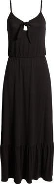 Loveappella Tie Front Maxi Sundress
