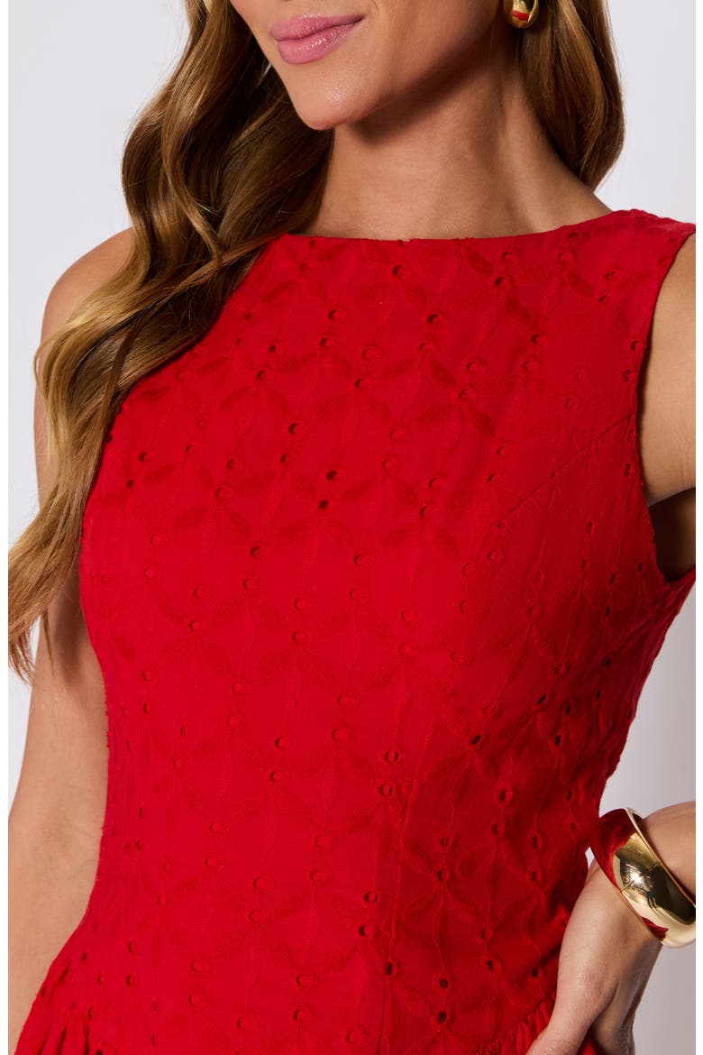 Paige Eyelet Minidress (Nordstrom Exclusive), Alternate, color, RED