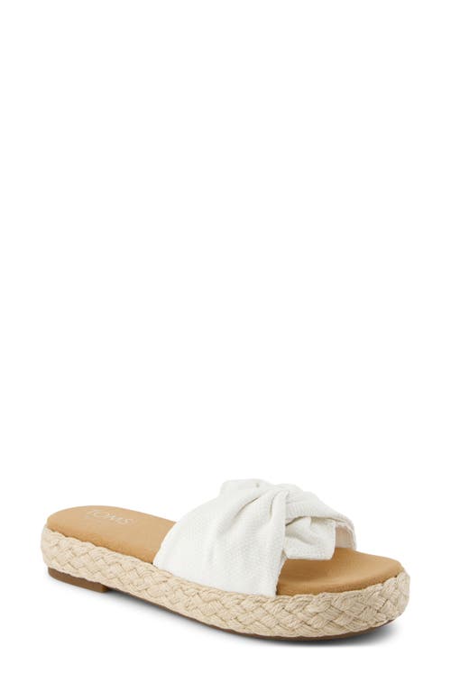 Toms Abby Plaftorm Slide Sandal In White