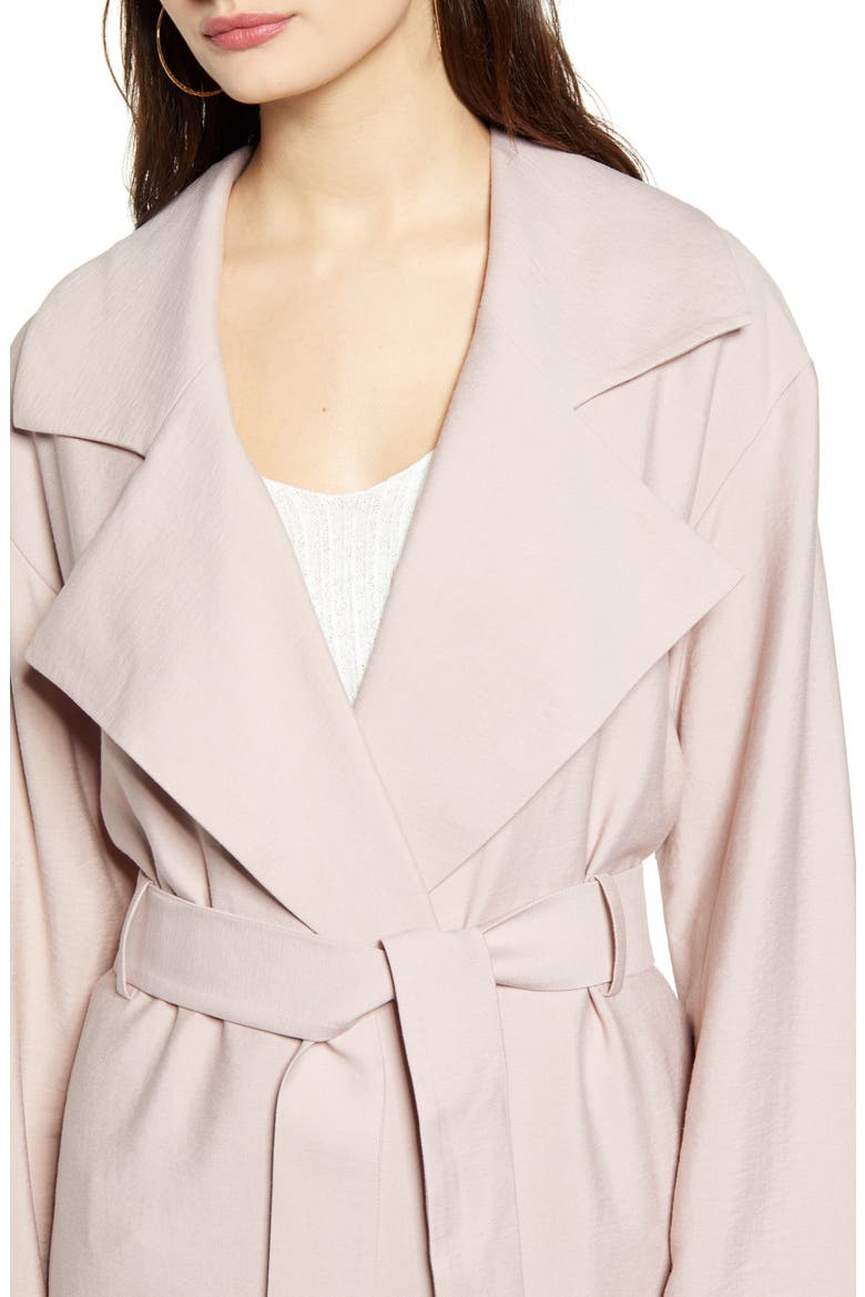 Soft Trench Coat, Alternate, color, PINK ADOBE