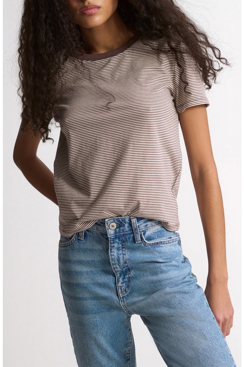 Stripe Cotton T-Shirt, Main, color, CHOCOLATE MARTINI STRIPE