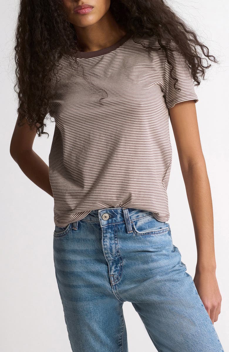 Brooklyn Industries Stripe Cotton T-Shirt, Main, color, Chocolate Martini Stripe
