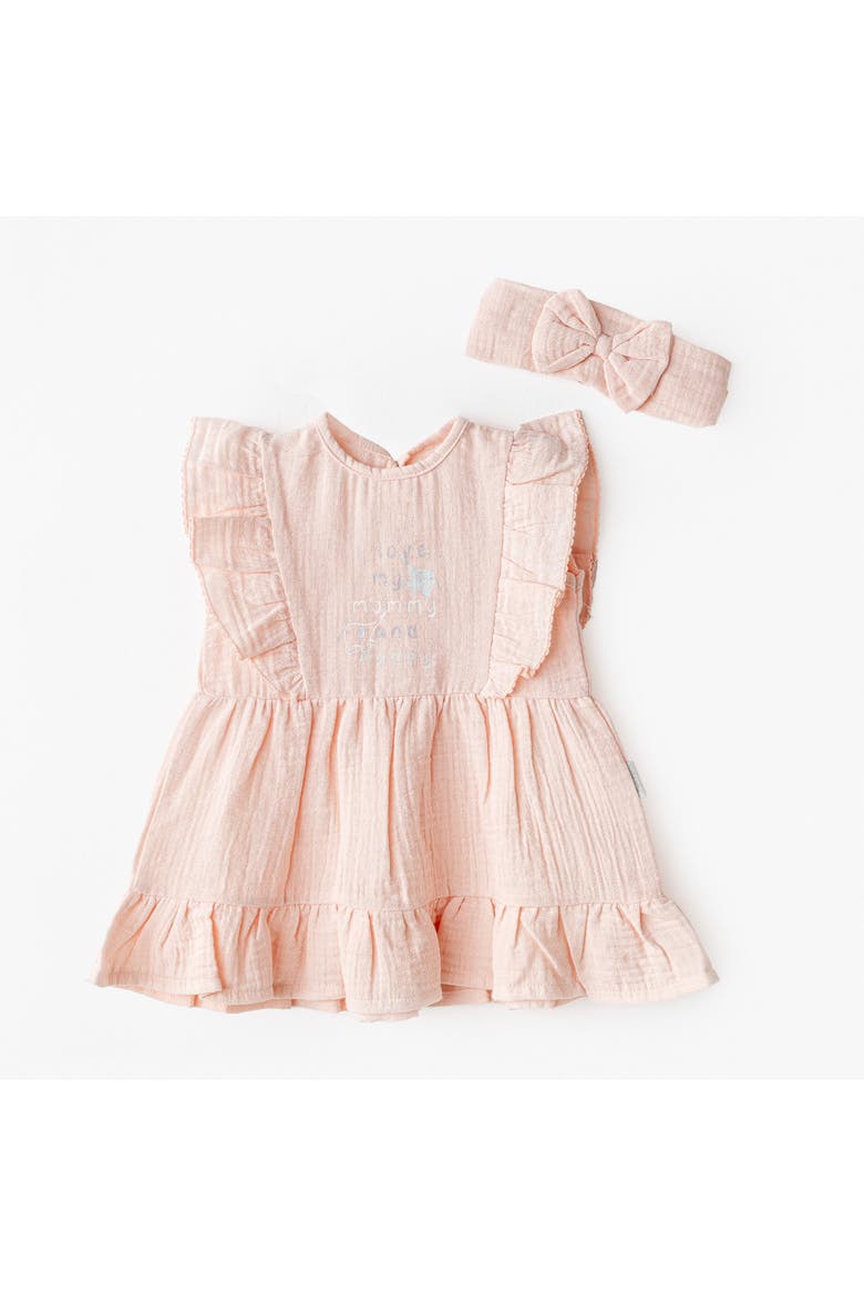 Love Family Muslin Dress Band Set, Main, color, Salmon