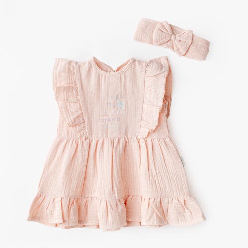 Andy Wawa Love Family Muslin Dress Band Set In Salmon