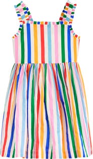 Mini Boden Kids' Luna Stripe Ruffle Cotton Sundress