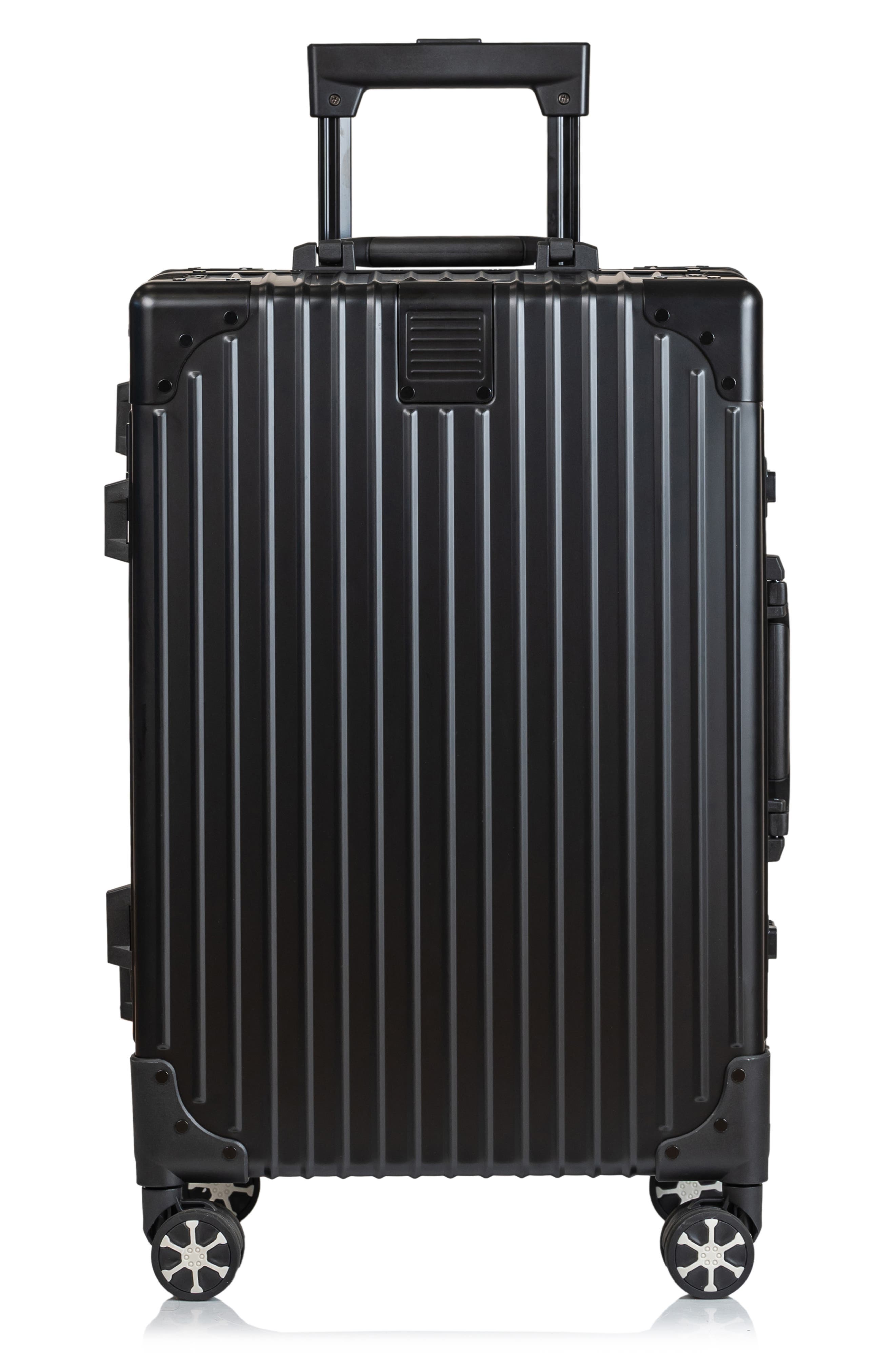 CHAMPS Aluminum Hardside Spinner Suitcase Carry-On, Alternate, color, Black