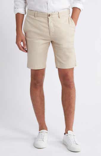 Scott Barber Flat Front Stretch Linen & Cotton Shorts