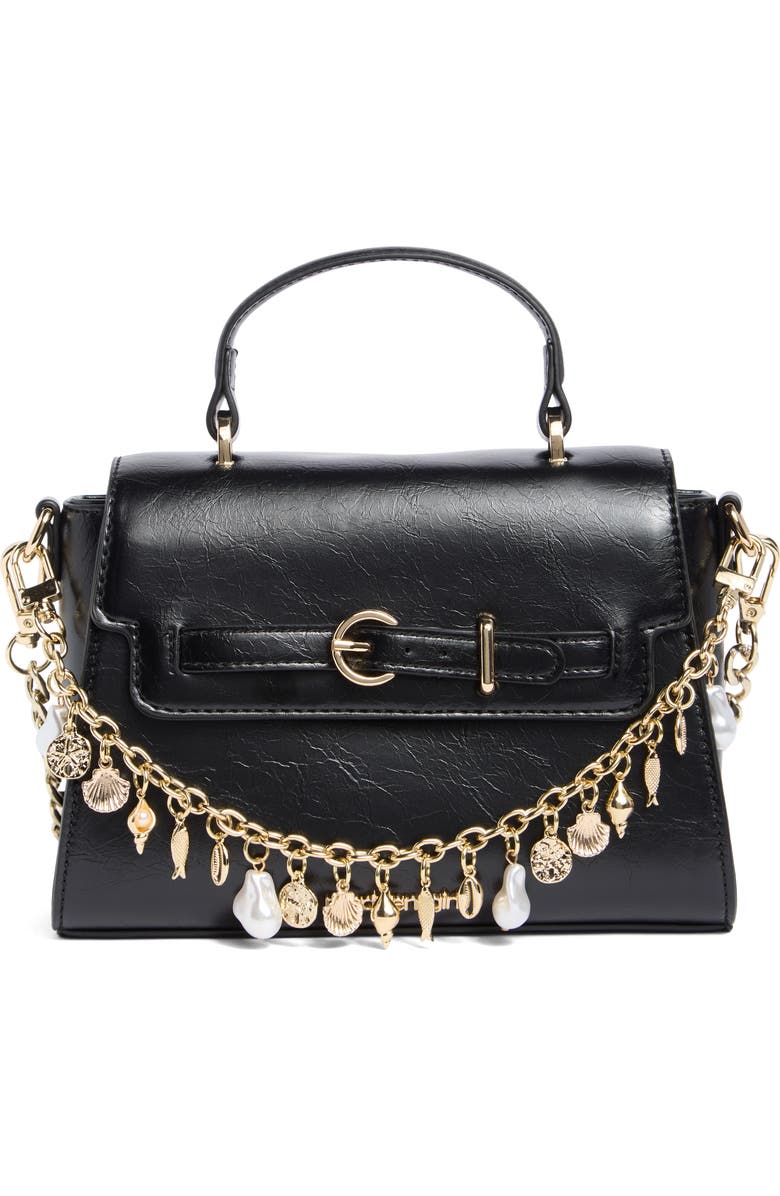 Madden Girl Faux Leather Top Handle Bag, Main, color, Black