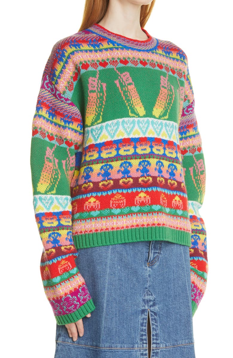 Stella McCartney Keep in Touch Wool Sweater, Alternate, color, 
