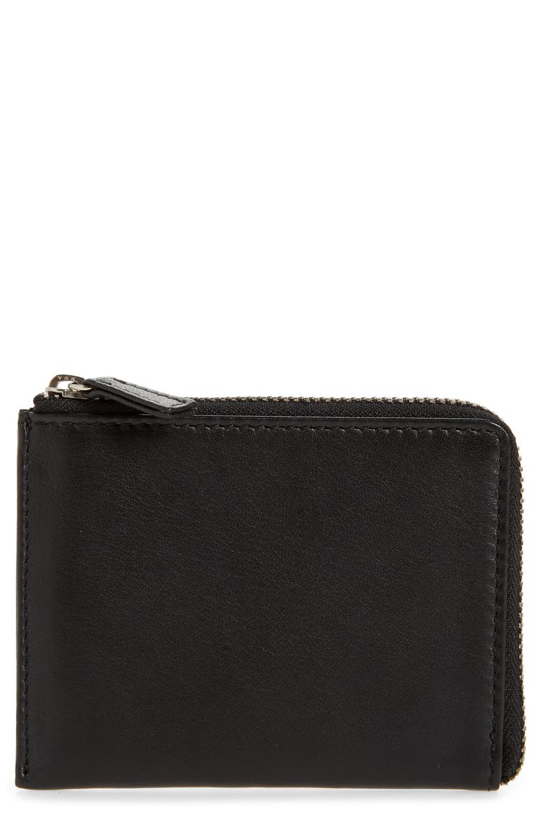 NORDSTROM MEN'S SHOP Edward Half Zip Leather Wallet, Main, color,