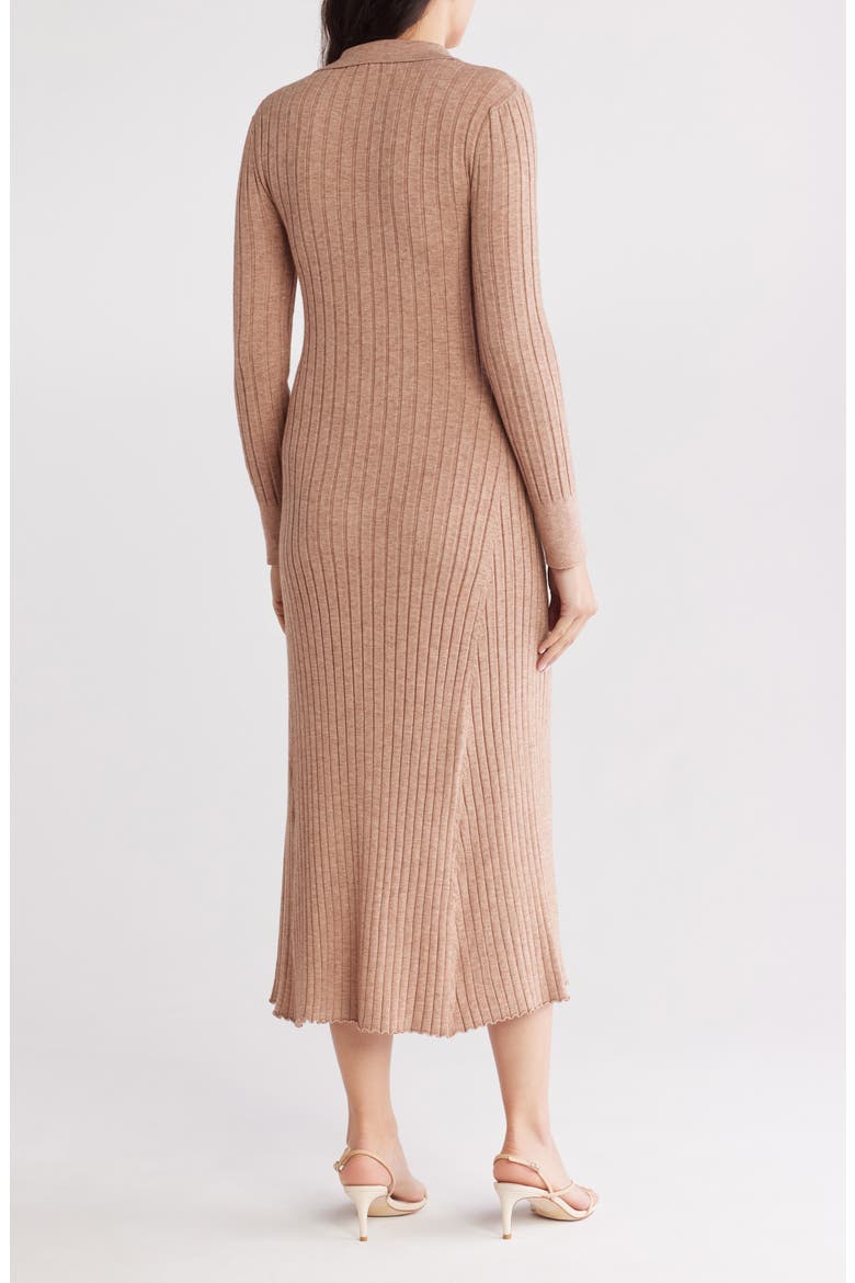 Long Sleeve A-Line Sweater Dress, Alternate, color, CAMEL