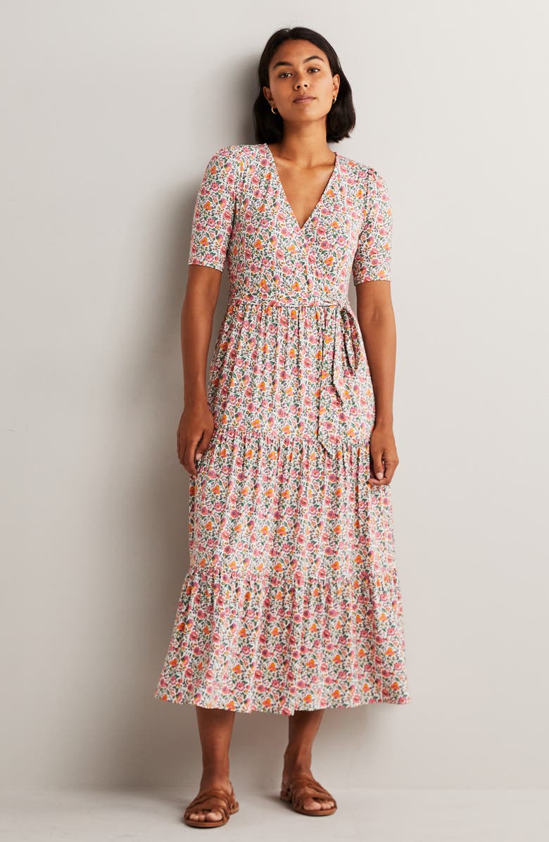 Boden Floral Print Wrap Dress, Alternate, color, 