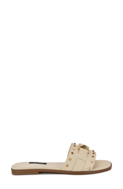 Nine West Griyen Studded Slide Sandal In White