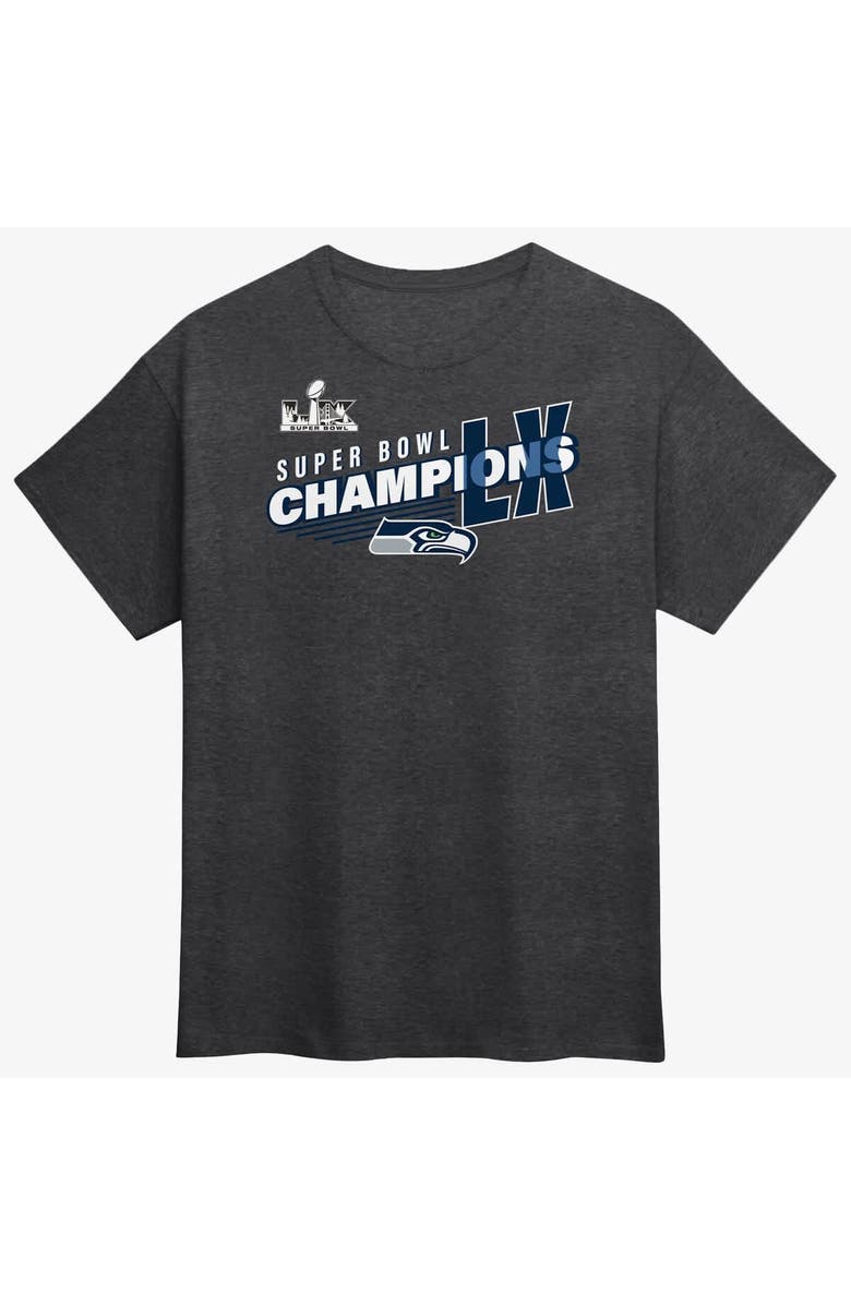 FANATICS Men's Fanatics Heather Charcoal Seattle Seahawks Super Bowl LX Champions Best Teammates Roster T-Shirt, Alternate, color, Heather Charcoal
