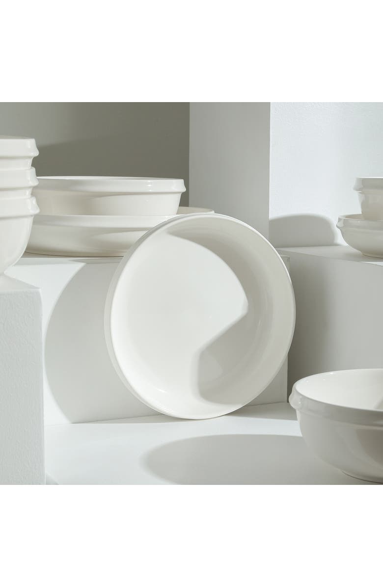 Stone Lain Verso Porcelain 4-Piece Dinner Plate Set, Alternate, color, White