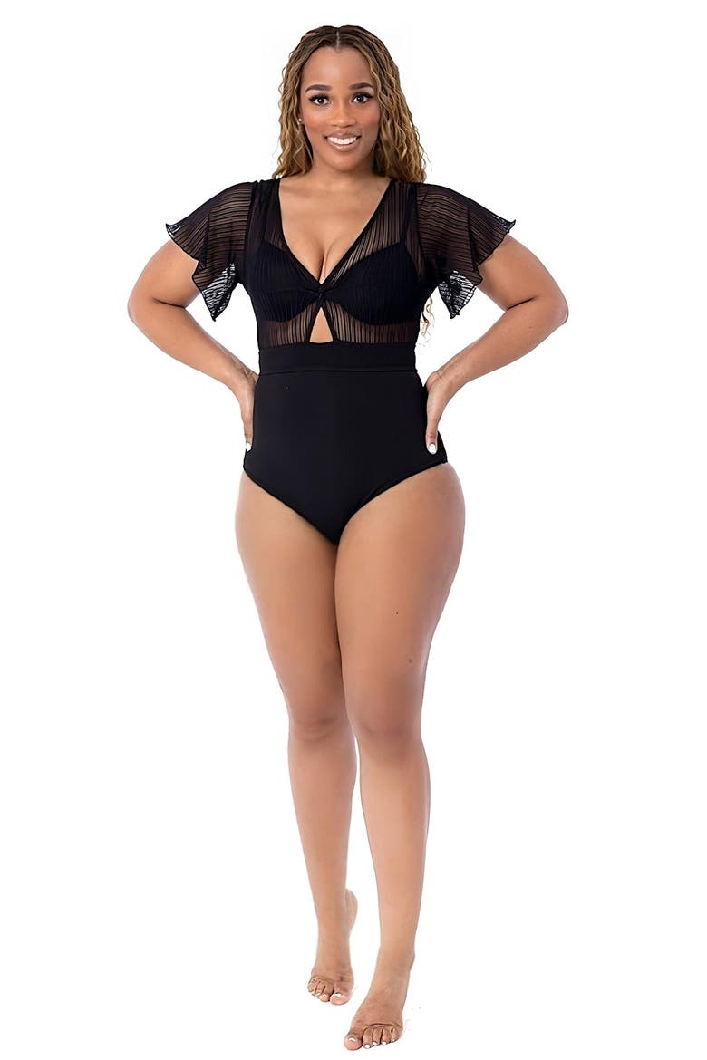Women's Michelle One Piece Swimsuit, Main, color, Black
