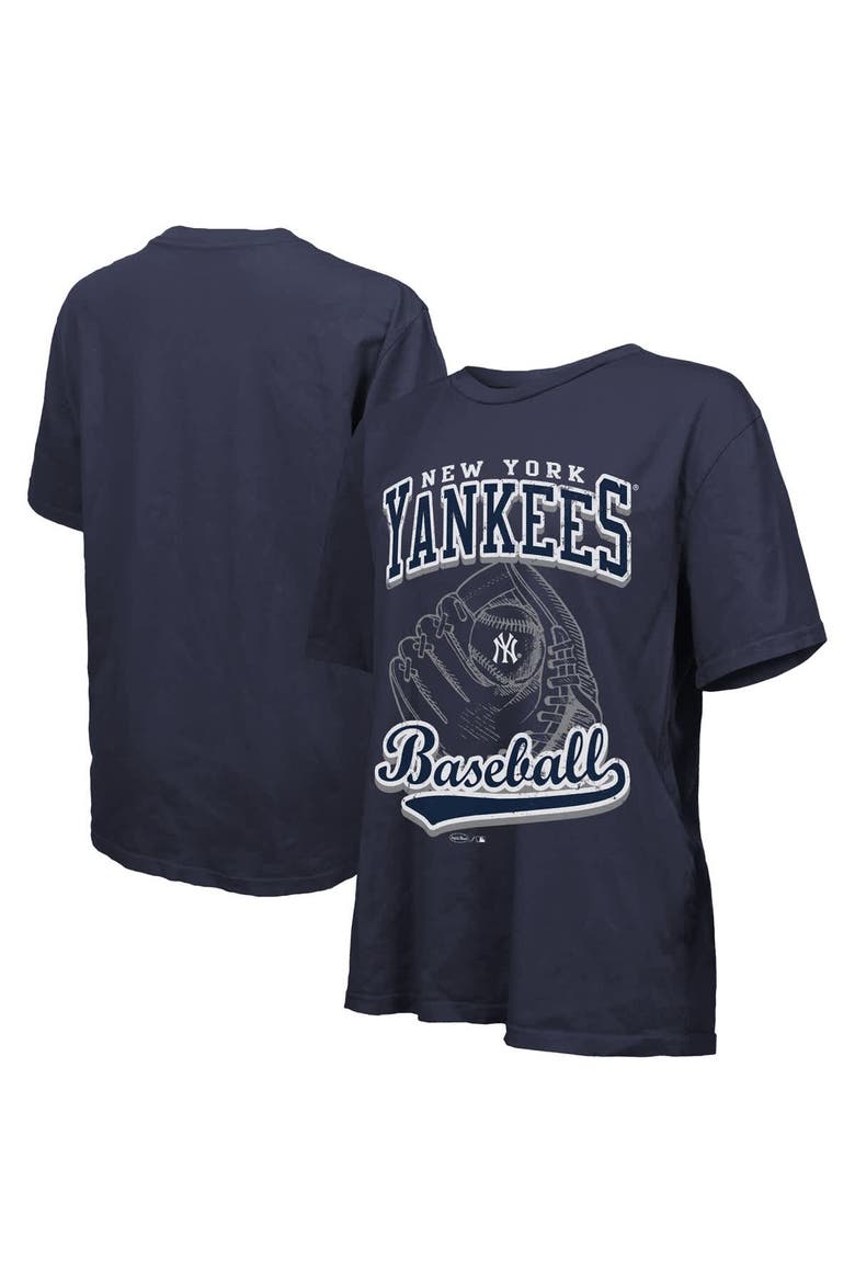Women's Majestic Threads Navy New York Yankees Oversized First Base T-Shirt, Main, color, Navy