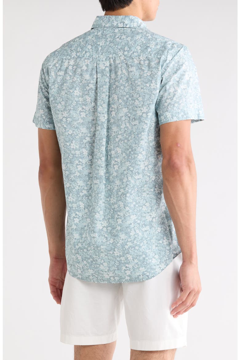 Short Sleeve Poplin Shirt, Alternate, color, BLUE SPRUCE MINI BLOOMS
