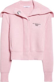 Givenchy Big Collar Wool & Alpaca Blend Cardigan