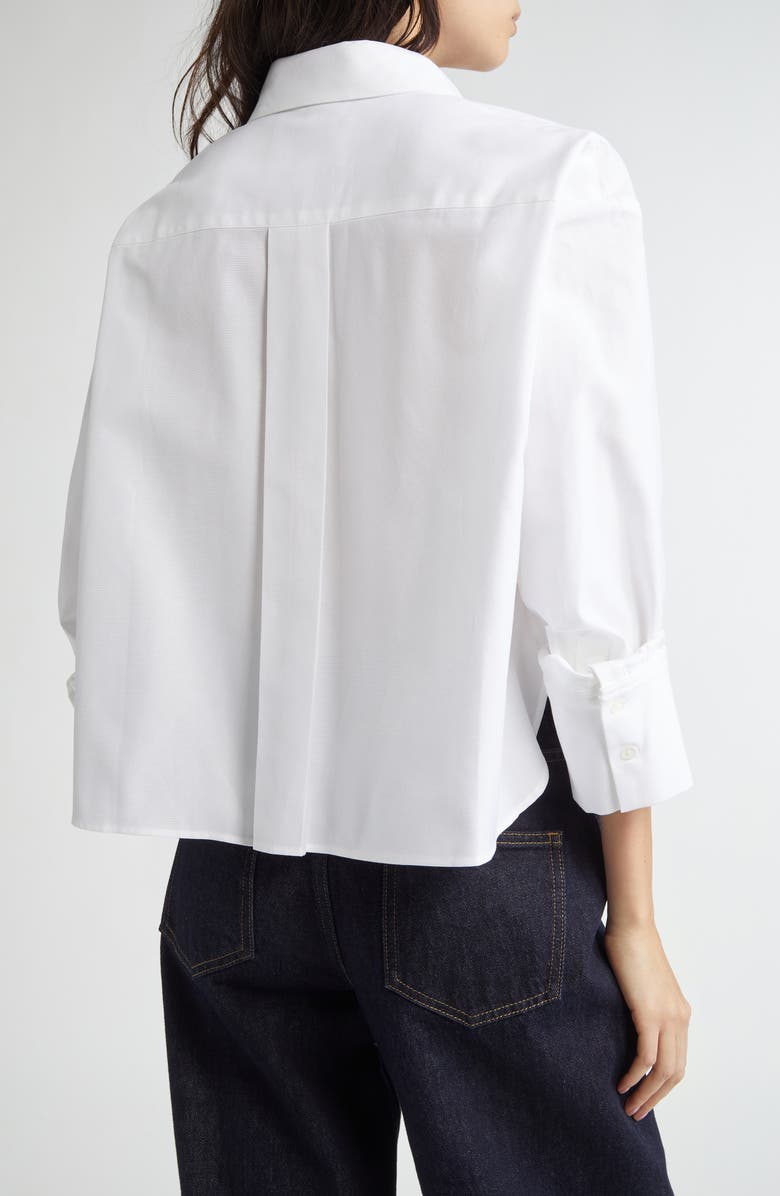 TWP J.D. Crop Button-Up Shirt, Alternate, color, White