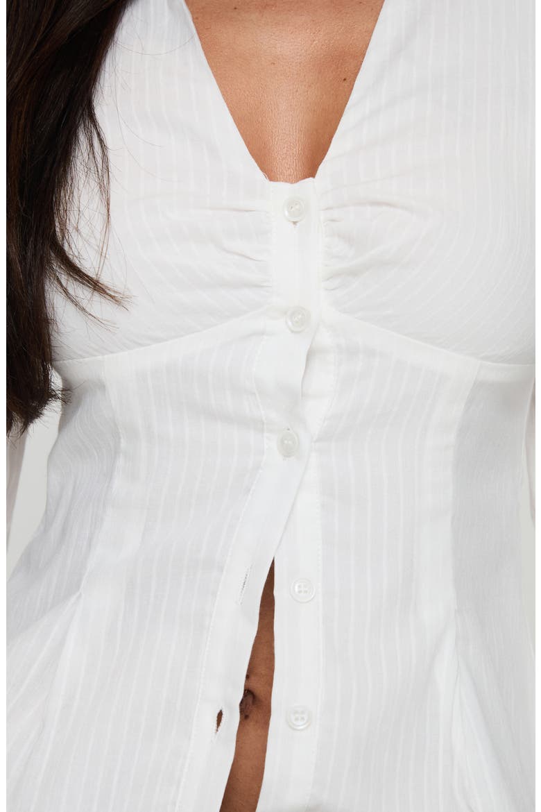 Elowenn Long Sleeve Button-Up Shirt, Alternate, color, WHITE
