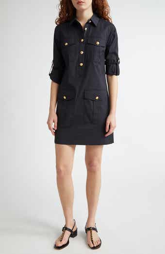 Veronica Beard Saude Long Sleeve Stretch Cotton Dress