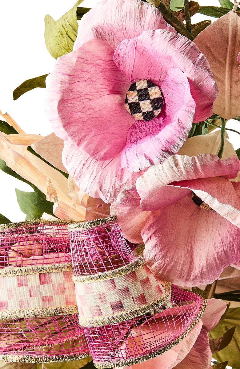 MACKENZIE CHILDS Rosy Poppy 22-Inch Wreath, Alternate, color, Pink