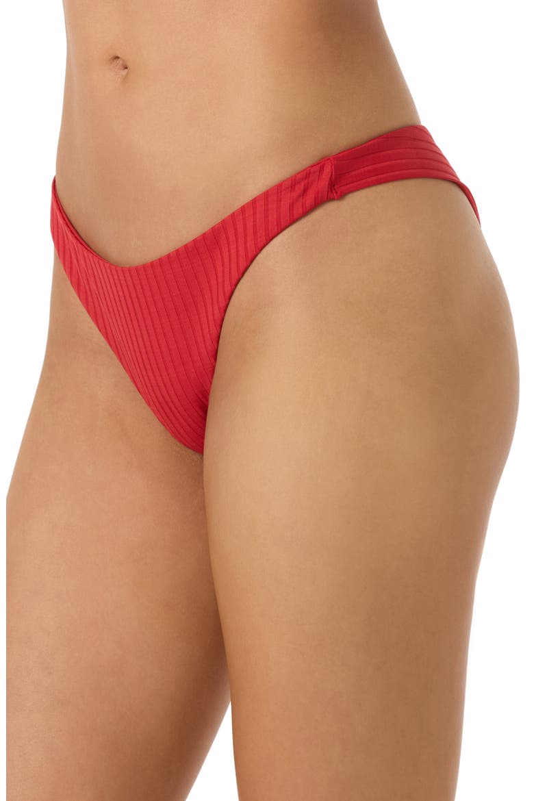 Shorebreak Hermosa Rib Bikini Bottoms, Alternate, color, LIFEGUARD RED