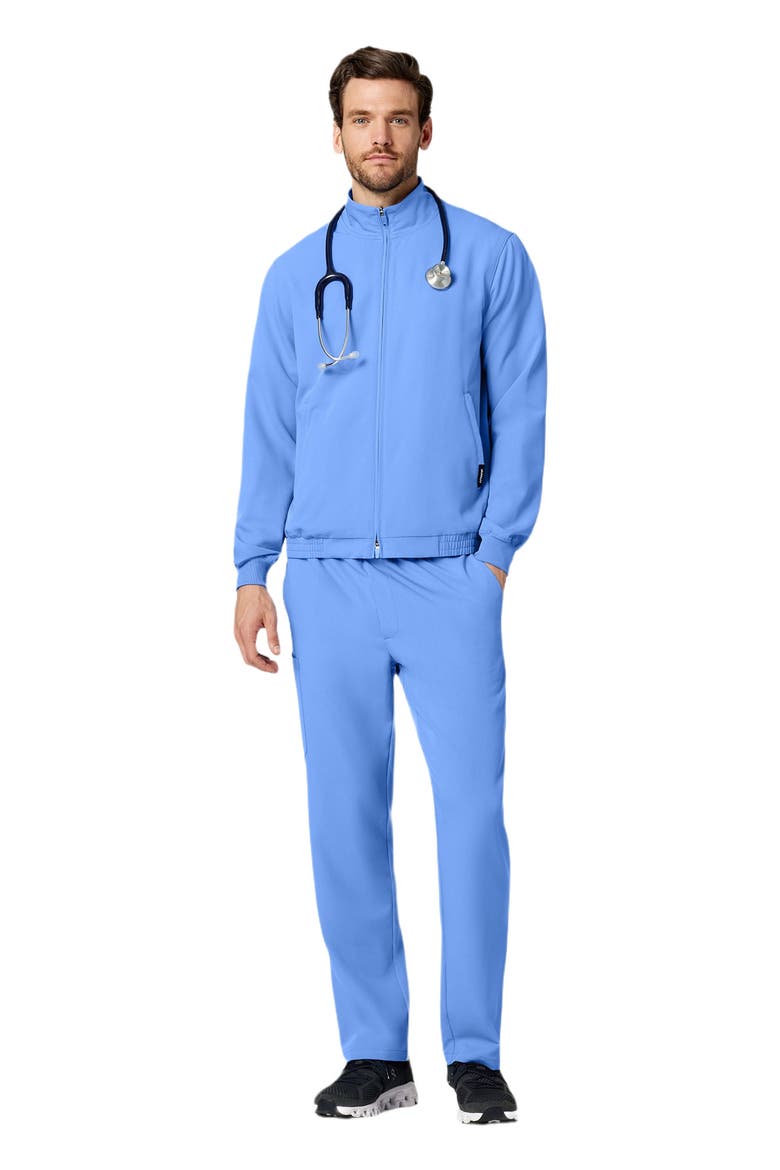 Wolfe Men's 6-Pocket Classic Scrub Jacket, Main, color, Ceil Blue