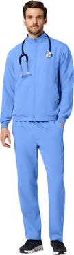 JAANUU Wolfe Men's 6-Pocket Classic Scrub Jacket