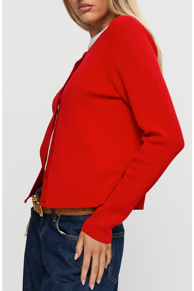 Old Burlington Relaxed Cardigan, Alternate, color, RED