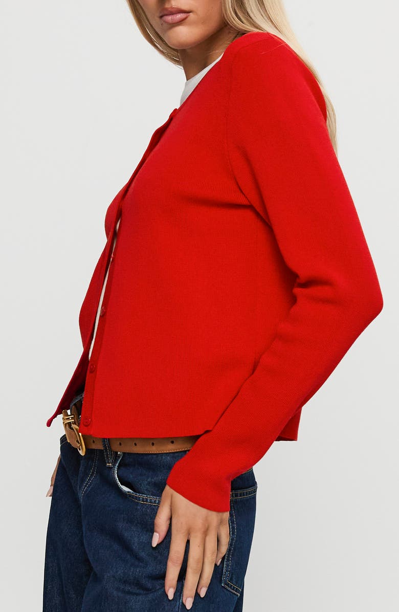 Princess Polly Old Burlington Relaxed Cardigan, Alternate, color, Red