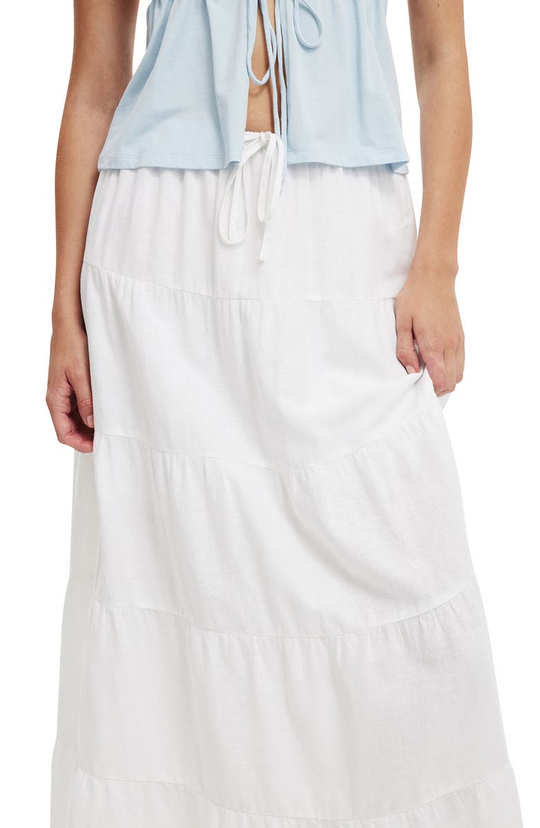 Cotton On Women's Haven Multi Tiered Maxi Skirt, Alternate, color, White