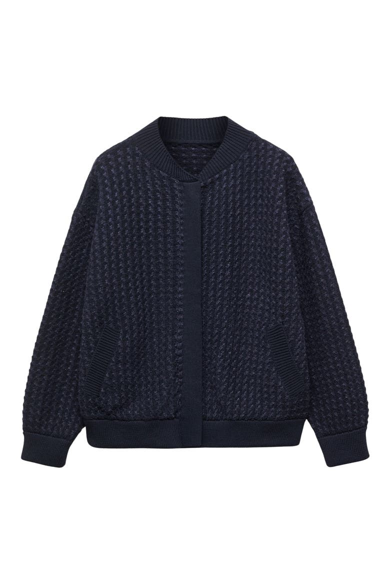 Knit Bomber Jacket, Alternate, color, BLUE