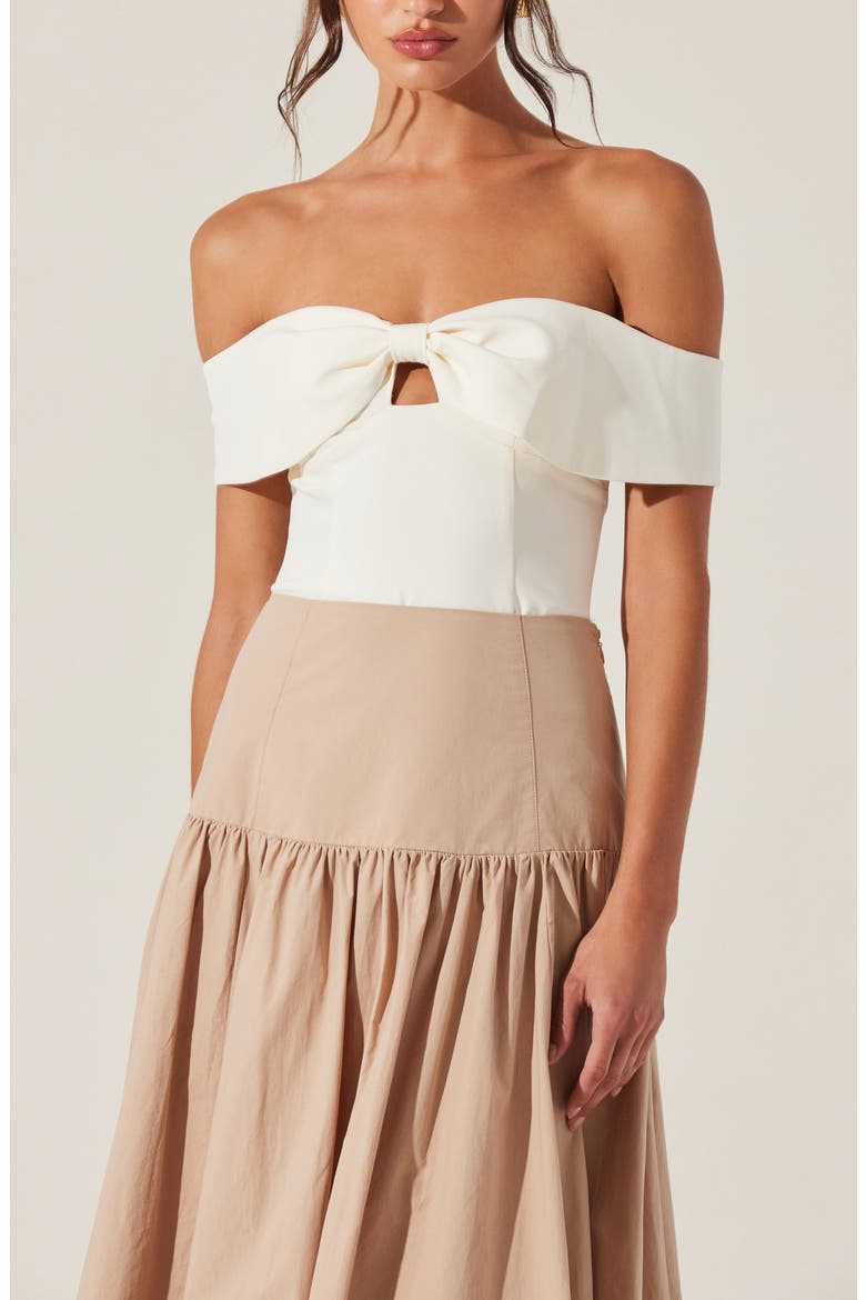 Telayna Off the Shoulder Top, Alternate, color, OFF WHITE