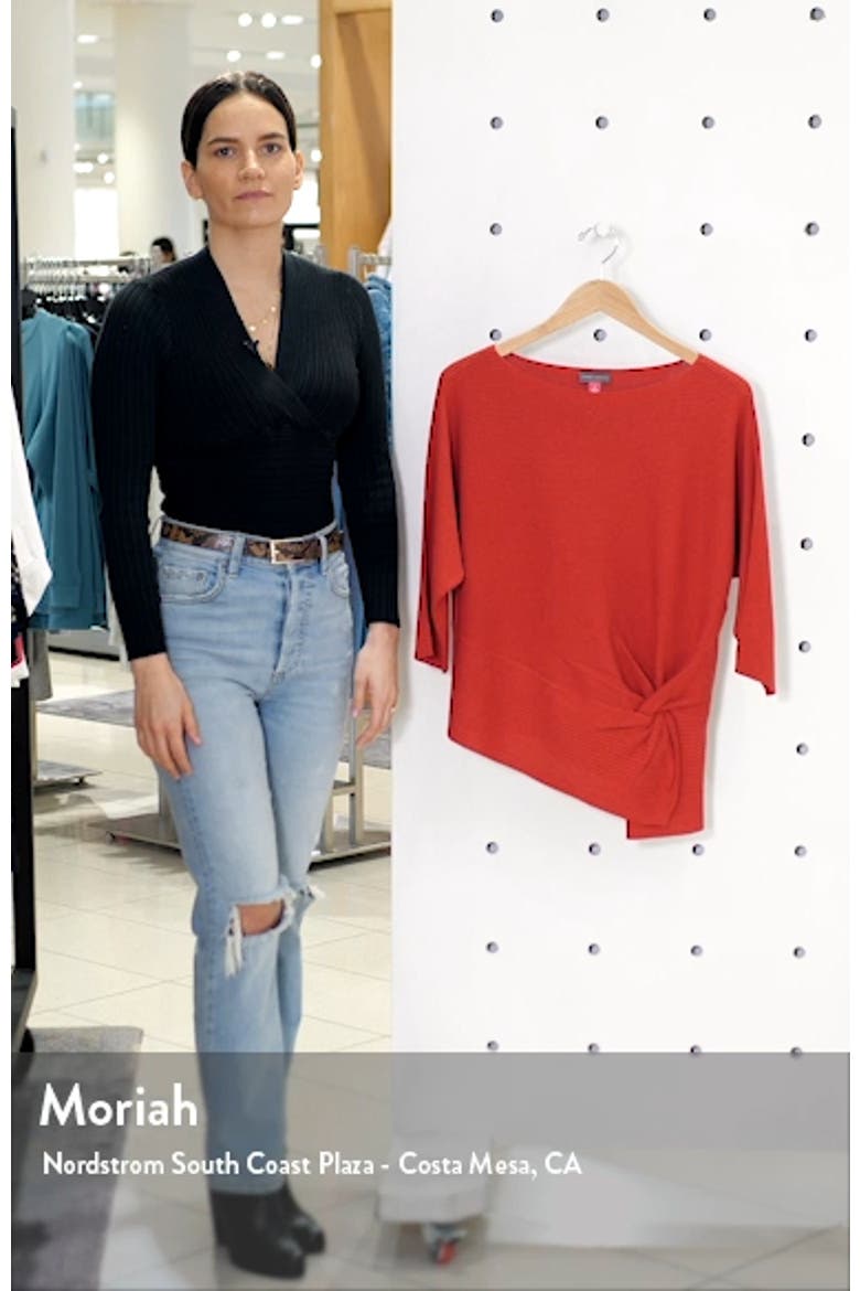 Twist Dolman Sleeve Ribbed Asymmetrical Top video