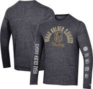 Champion Men's Champion Black Vegas Golden Knights Multi-Logo Tri-Blend Long Sleeve T-Shirt