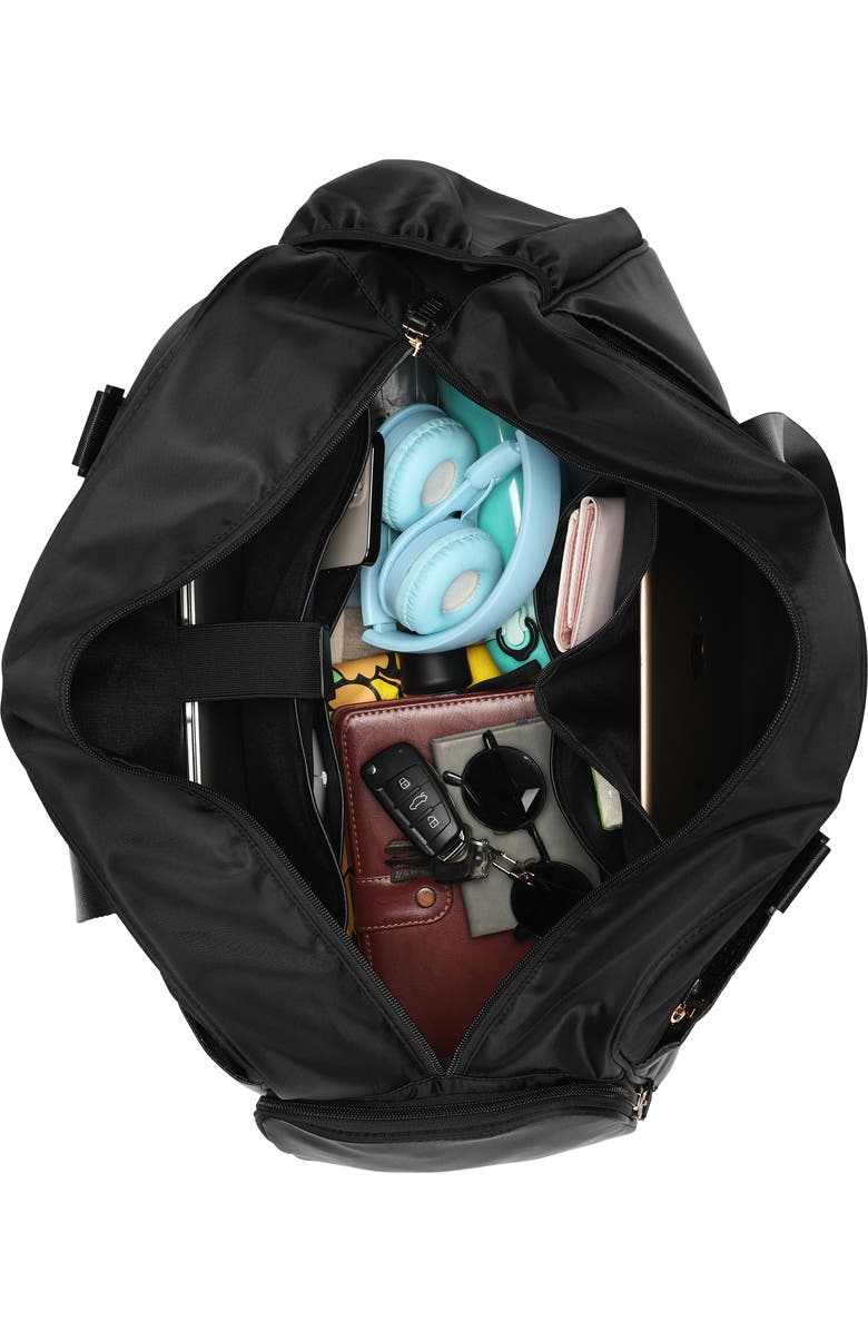 ELLE Wayfarer 40L Monogram Weekender Duffel Bag, Alternate, color, Black