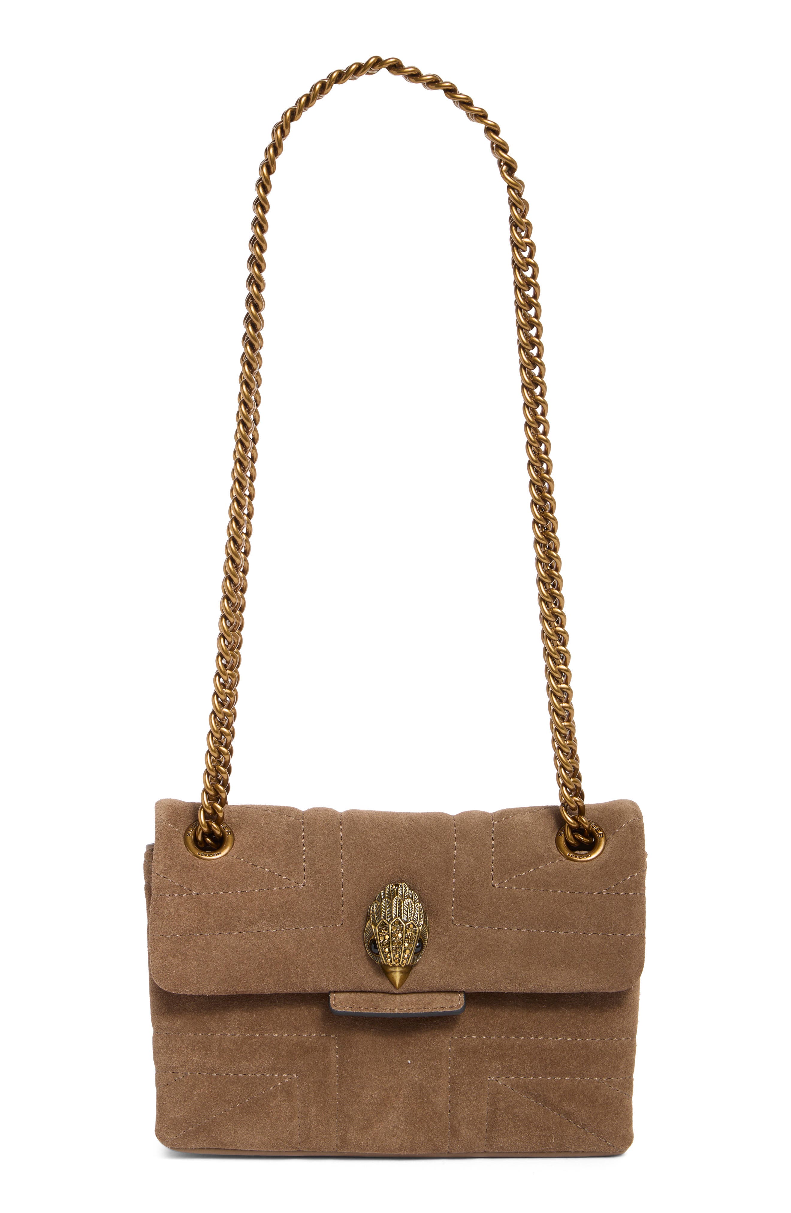 Kurt Geiger London Mini Kensington Convertible Leather Crossbody Bag, Main, color, Light Beige