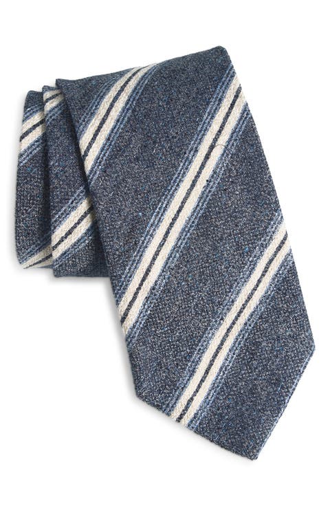 Stripe Textured Silk Tie