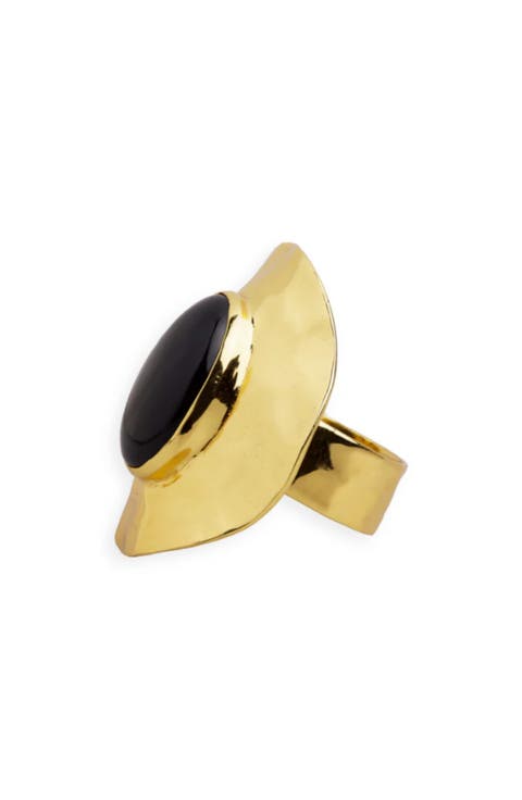 Hammered Cabochon Ring