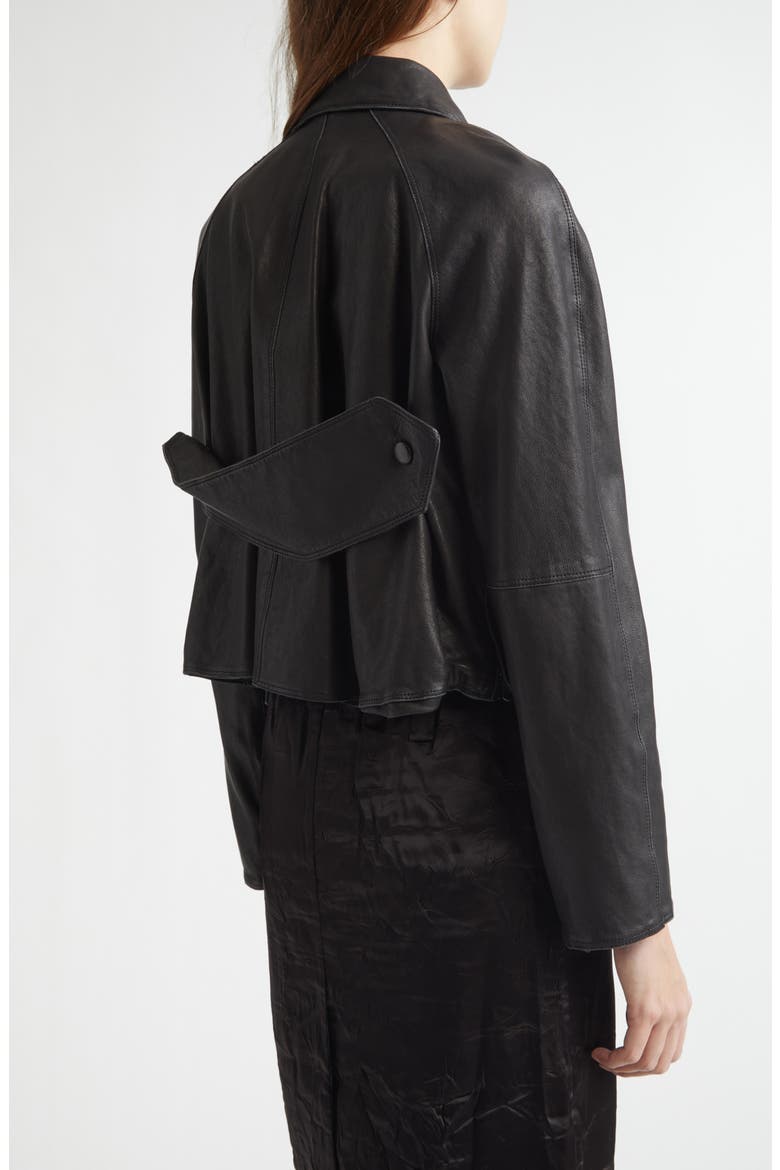 Pixie Lambskin Leather Jacket, Alternate, color, NOIR