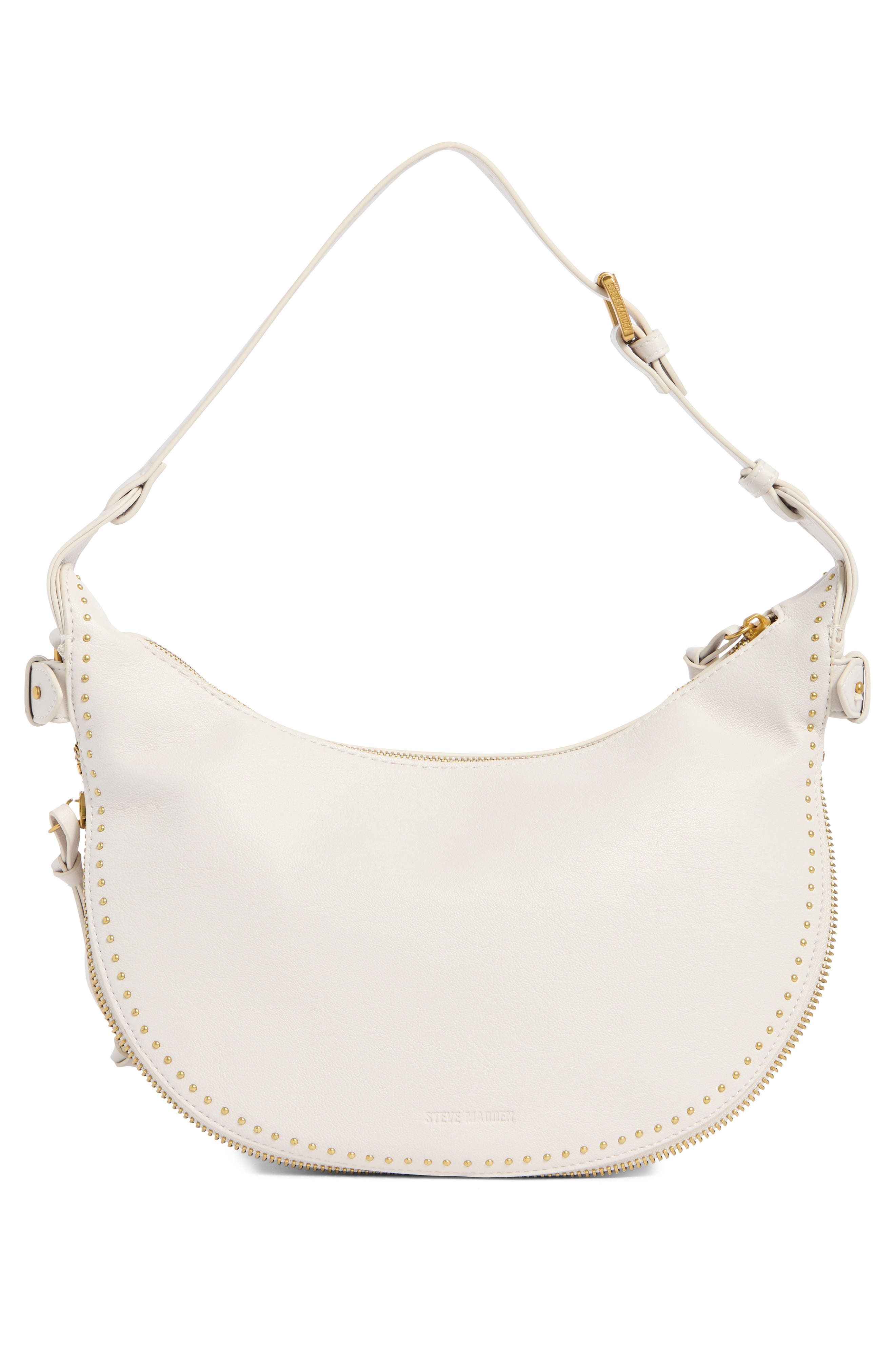 Steve Madden Ally Studded Shoulder Bag, Alternate, color, Chalk