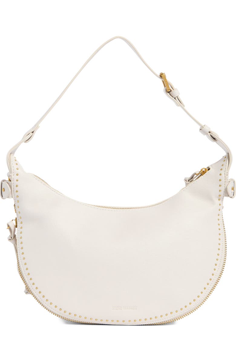 Steve Madden Ally Studded Shoulder Bag, Alternate, color, Chalk