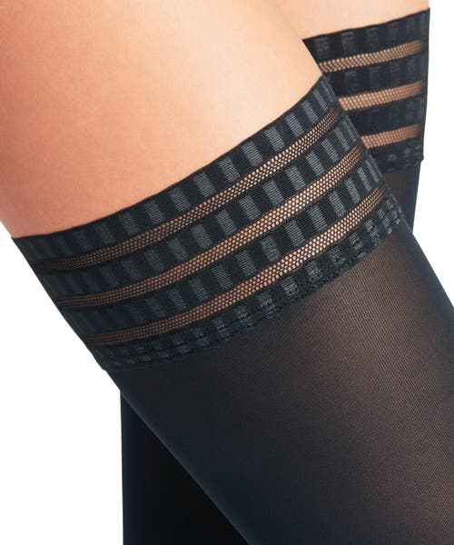 Falke Pure Matt 50 Denier Semi Opaque Thigh Highs In Blue