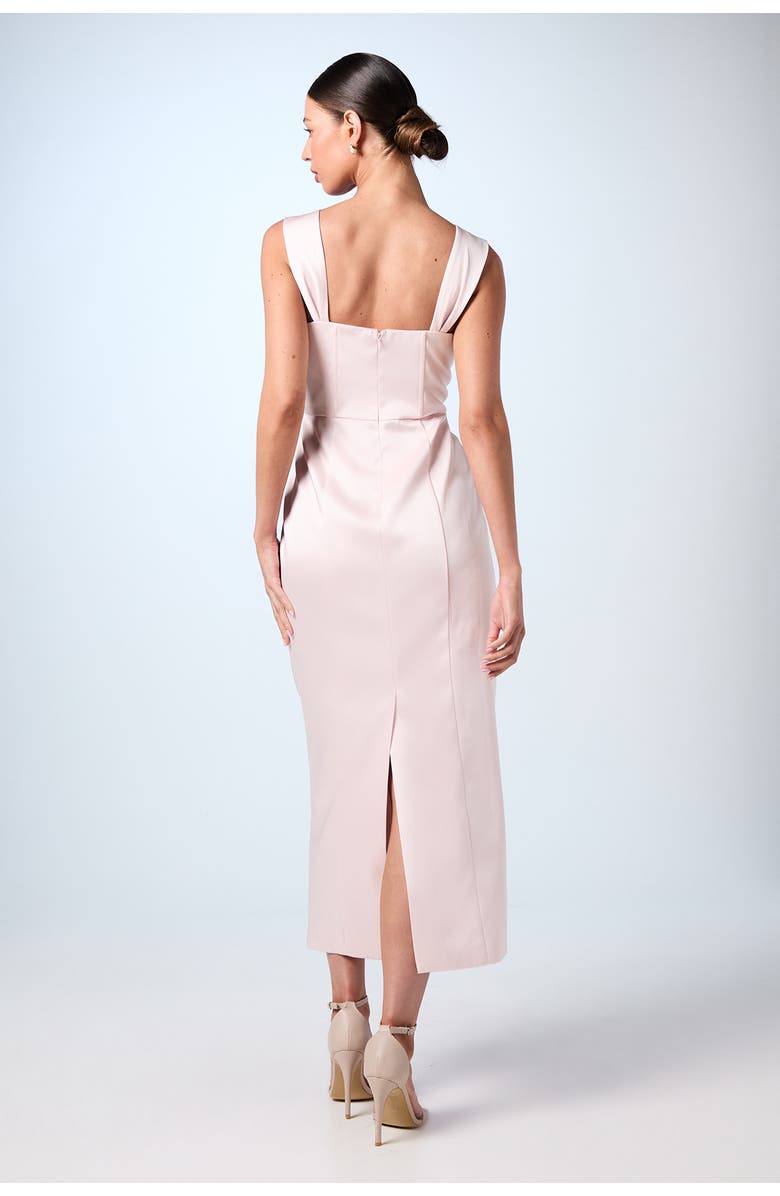 Coast Corset Column Midi Bridesmaids Dress, Alternate, color, Blush