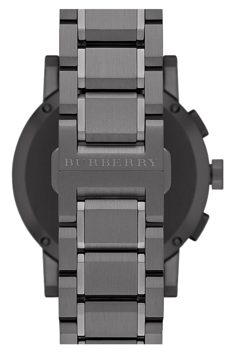 Large Chronograph Bracelet Watch, 42mm, Alternate, color, GUNMETAL