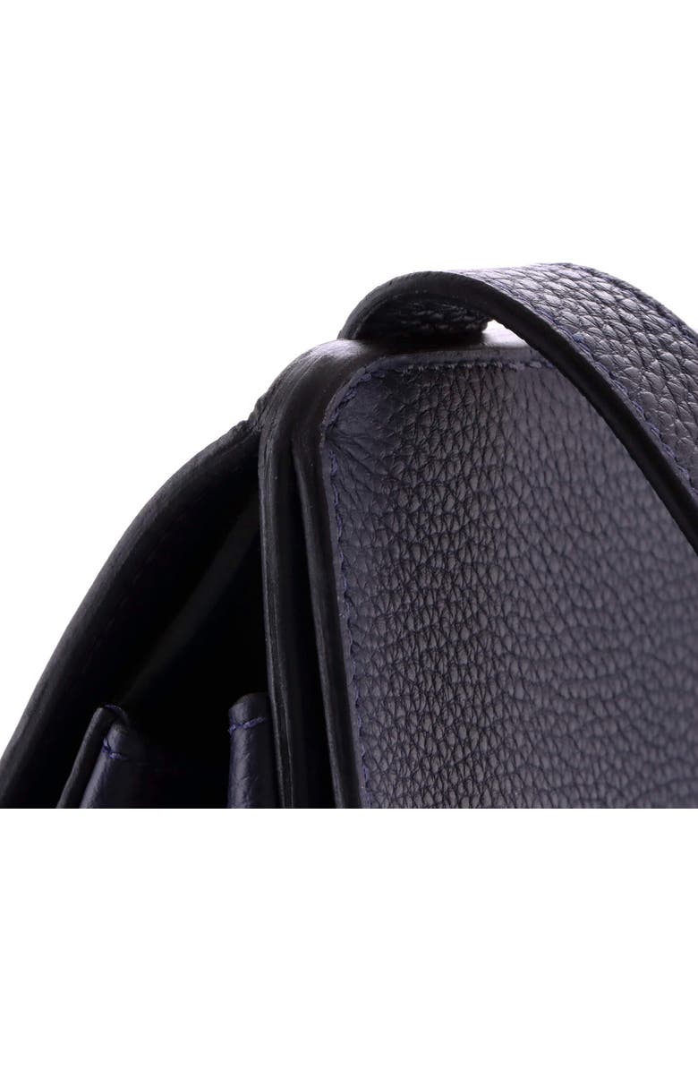 Pre-Owned Hermes Mali-Selle Messenger Bag Togo PM, Alternate, color, Bleu Nuit