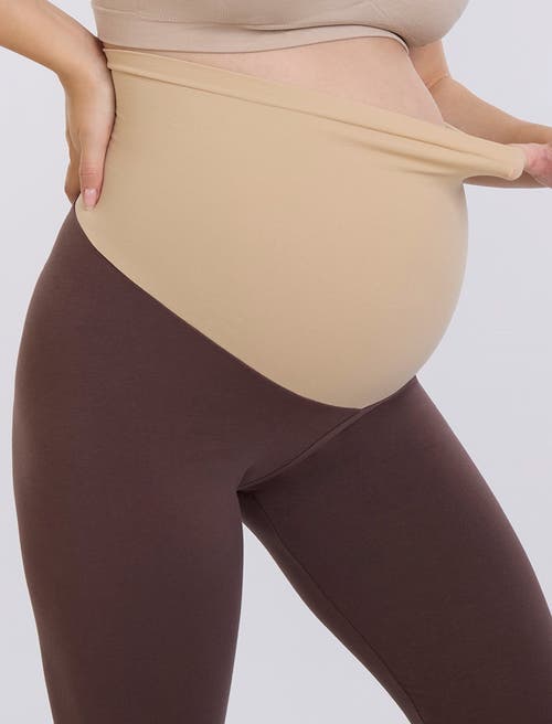 Motherhood Maternity Essential Stretch Secret Fit Over The Belly Maternity Leggings In Brown